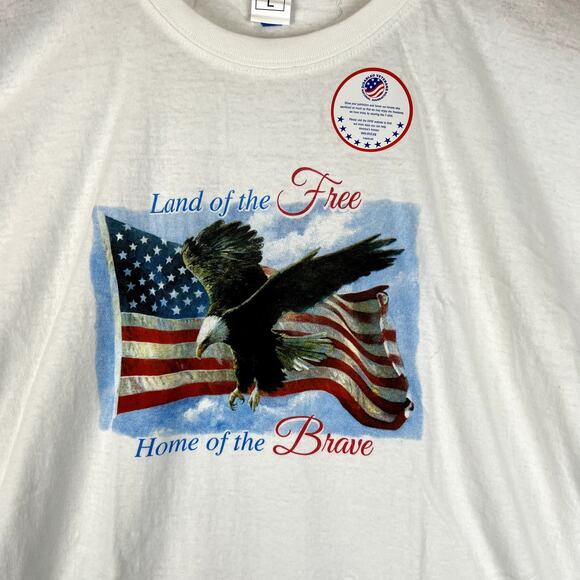 USA Disabled American Veterans Mens L T-shirt Land of the Free Home of the Brave - Picture 2 of 7